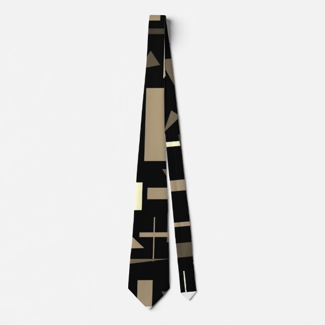 Modern Abstract Geometric Graphic Shape Pattern Neck Tie (Front)