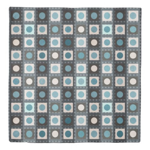 Modern Abstract Geometric Gray Blue Pattern Duvet Cover