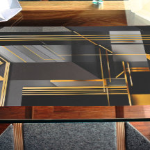 Modern Abstract Geometric Grey Black and Gold