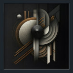 Modern Abstract Geometric Inspired Acrylic Print<br><div class="desc">Elevate your space with this striking abstract geometric design,  blending Art Deco elegance with futuristic metallic textures in bold black,  gold,  and silver tones.
Ideal for modern offices,  luxury living rooms,  or industrial-chic interiors,  this piece adds a sophisticated and dramatic focal point that commands attention.</div>