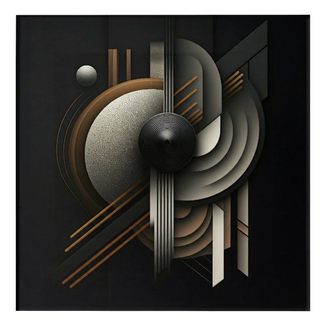 Modern Abstract Geometric Inspired Acrylic Print (Front)