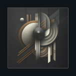 Modern Abstract Geometric Inspired Metal Print<br><div class="desc">Elevate your space with this striking abstract geometric design,  blending Art Deco elegance with futuristic metallic textures in bold black,  gold,  and silver tones.
Ideal for modern offices,  luxury living rooms,  or industrial-chic interiors,  this piece adds a sophisticated and dramatic focal point that commands attention.</div>