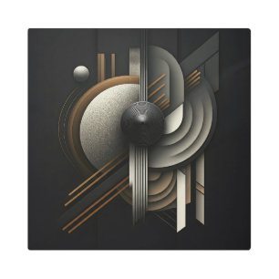 Modern Abstract Geometric Inspired Metal Print