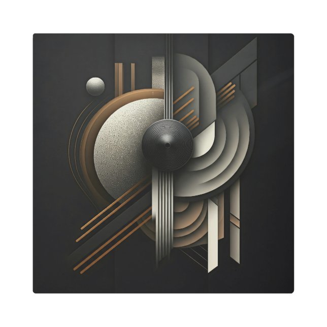 Modern Abstract Geometric Inspired Metal Print (Front)