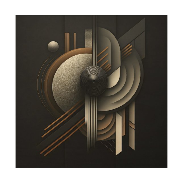 Modern Abstract Geometric Inspired Wood Wall Art (Front)