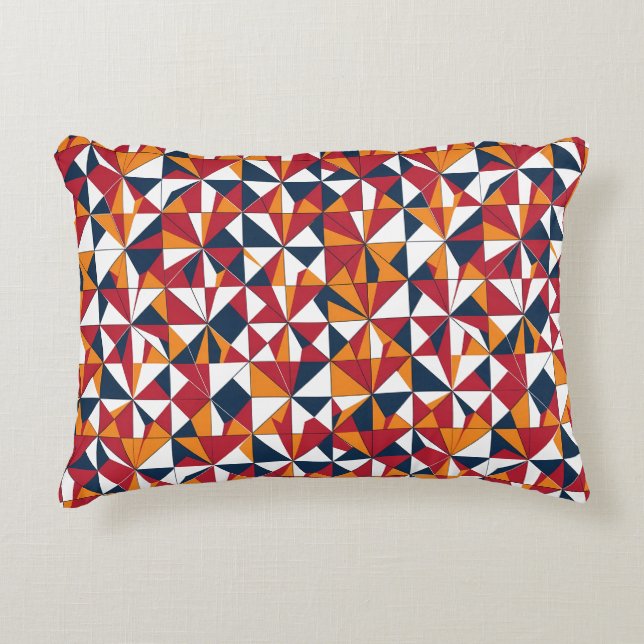 Modern Abstract Geometric Leaves Pattern Accent Pillow (Front)