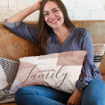 Modern Abstract Geometric Marble Custom Family Lumbar Pillow<br><div class="desc">Modern Abstract Geometric Marble Custom Family Throw Pillows Cushions features an abstract geometric design with your personalized family name. Makes a fantastic gift for Christmas,  birthday,  anniversary and more. Personalize by editing the text in the text box provided. Designed by ©Evco Studio www.zazzle.com/store/evcostudio</div>