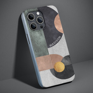 Modern Abstract Geometric Marble Custom Name iPhone 8/7 Case