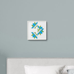 Modern Abstract Geometric Mosaic Blue Green Single Peel And Stick Photo Tile