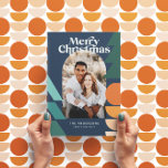 Modern abstract geometric navy holiday photo<br><div class="desc">Modern colorful geometric abstract holiday photo card. Stunning,  on trend graphic design with exotic Morrocan vibes. Part of a collection.</div>