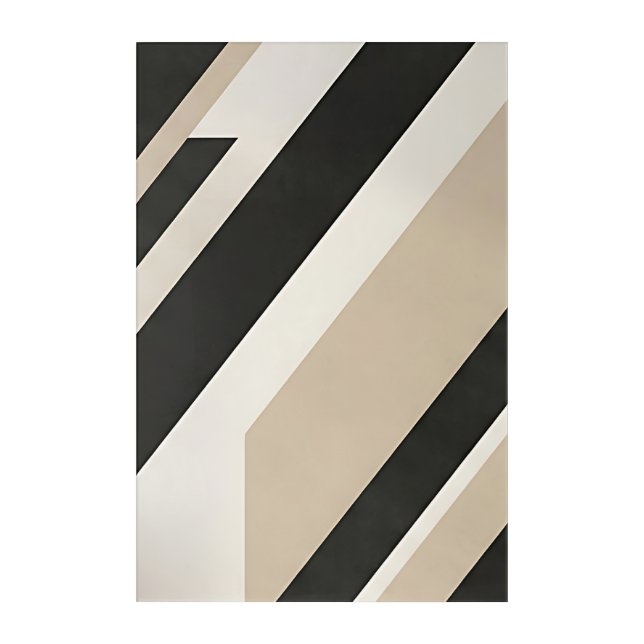 Modern Abstract Geometric Neutral Layers Acrylic Print (Front)
