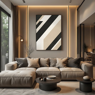 Modern Abstract Geometric Neutral Layers Canvas Print