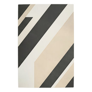 Modern Abstract Geometric Neutral Layers Metal Print