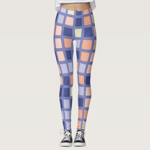 Modern Abstract Geometric Pastel  Leggings