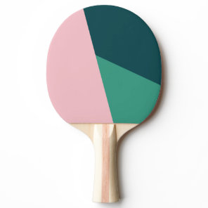 Modern abstract geometric pastel pink & green ping pong paddle