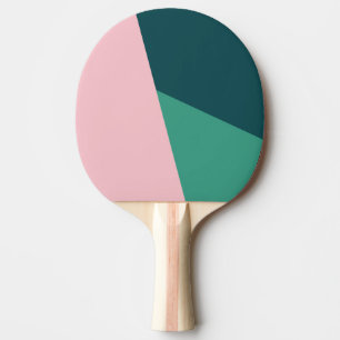 Modern abstract geometric pastel pink & green ping pong paddle