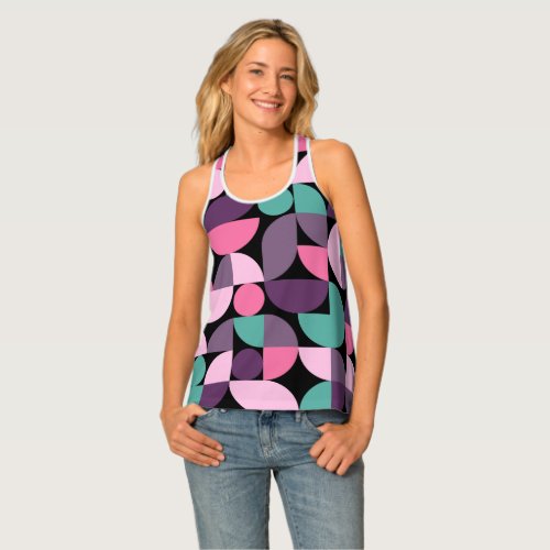 Modern abstract geometric pastel Womens Tank Top