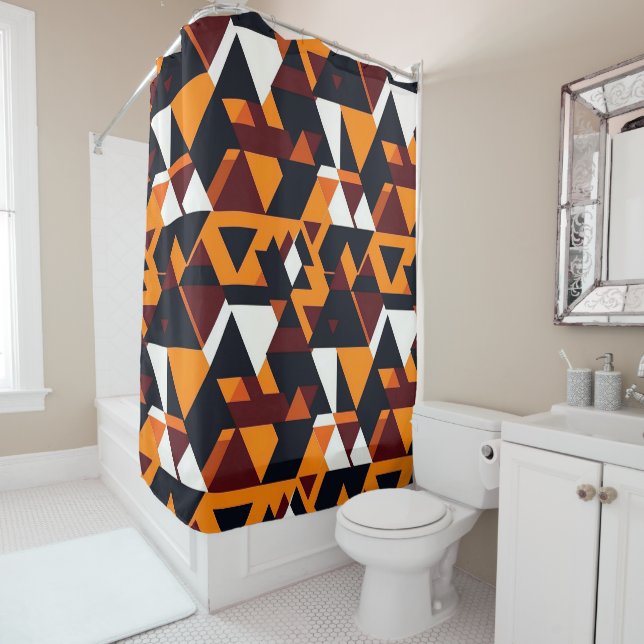Modern abstract geometric pattern 1-Shower Curtain (In Situ)