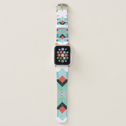 Modern Abstract Geometric Pattern Apple Watch Band