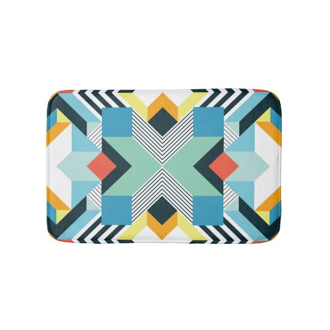 Modern Abstract Geometric Pattern. Bath Mat (Front)