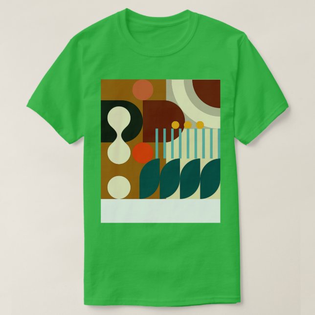 Modern Abstract Geometric Pattern Bauhaus Doodle O T-Shirt (Design Front)
