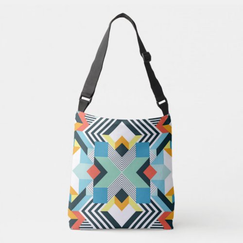 Modern Abstract Geometric Pattern Crossbody Bag