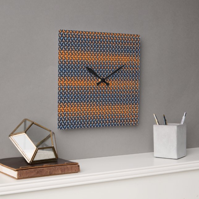 Modern abstract geometric pattern design 1286 square wall clock (Office)