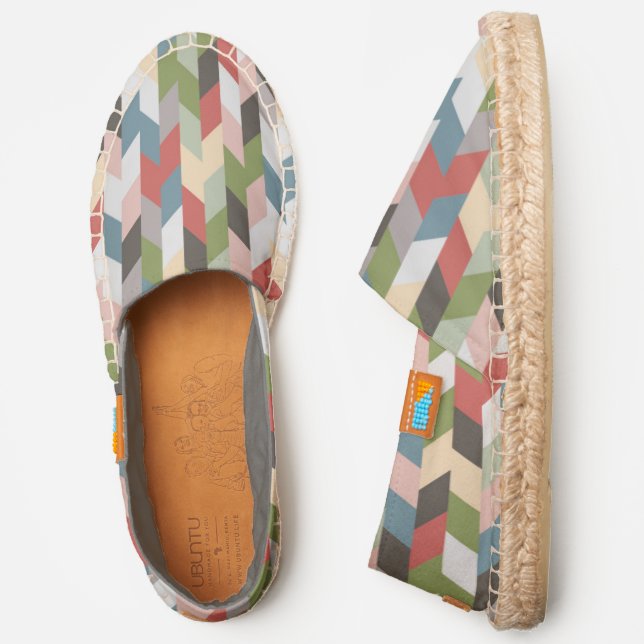 Modern Abstract Geometric Pattern Espadrilles (Side)