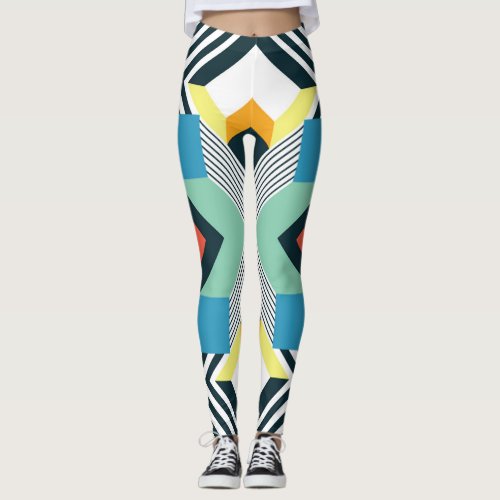 Modern Abstract Geometric Pattern Leggings