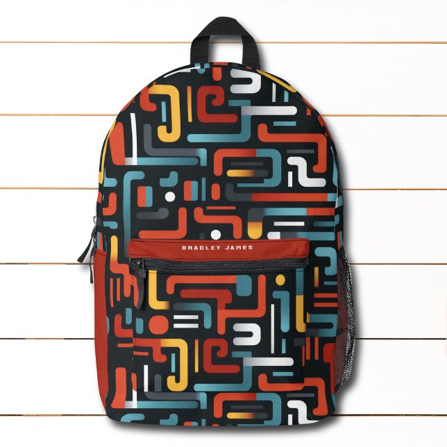 Modern Abstract Geometric Pattern Personalized Printed Backpack (Creator Uploaded)