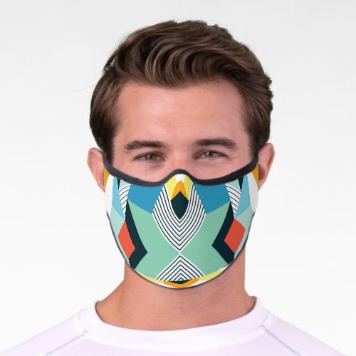 Modern Abstract Geometric Pattern Premium Face Mask