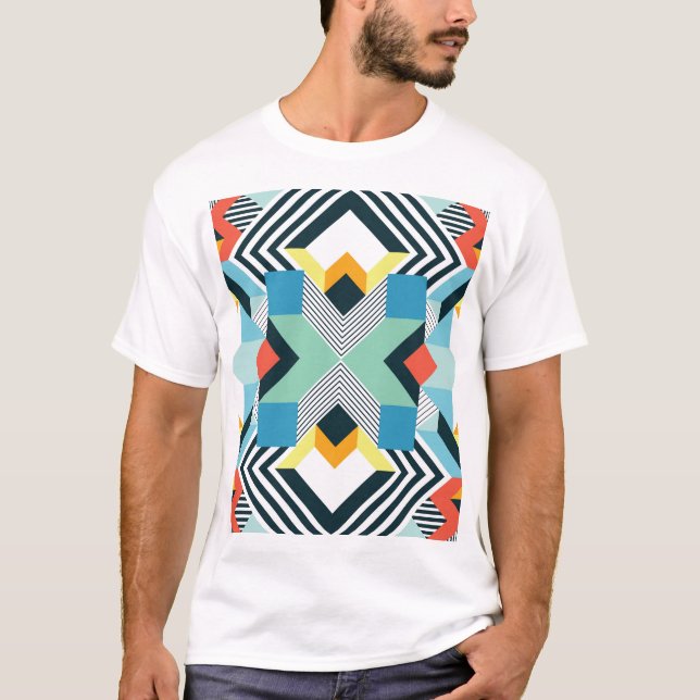 Modern Abstract Geometric Pattern. T-Shirt (Front)