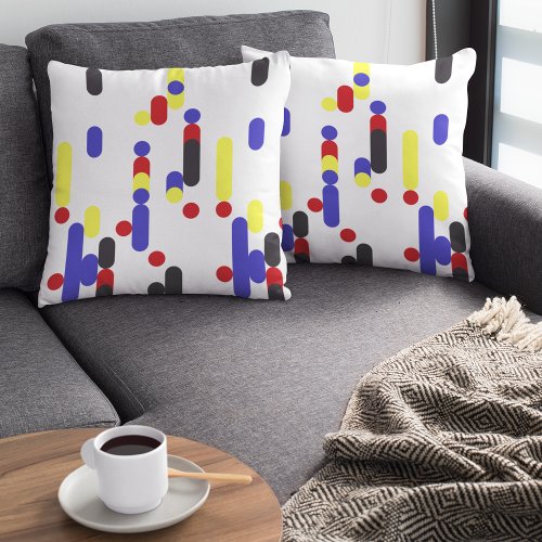 Modern Abstract Geometric Pattern Throw Pillow