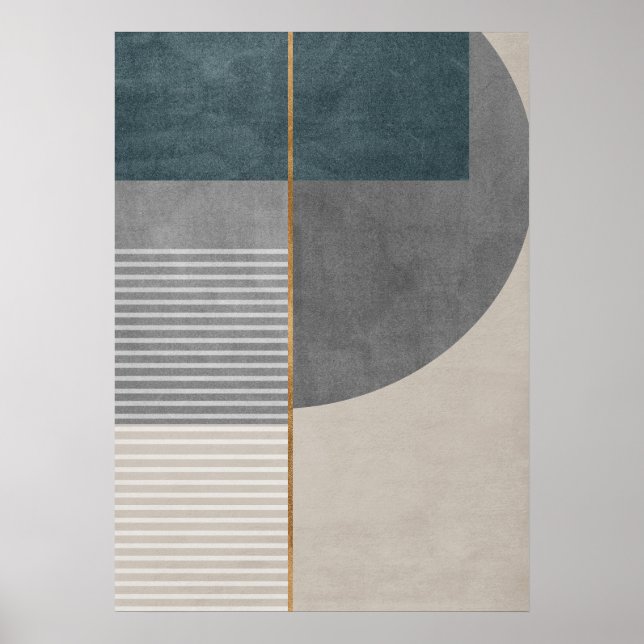 Modern Abstract Geometric Pattern Wall Art Poster (Front)