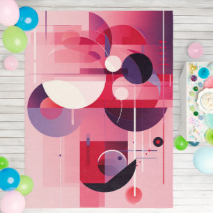 Modern Abstract Geometric Pink Purple Outdoor Rug