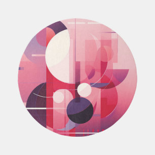 Modern Abstract Geometric Pink Purple Rug