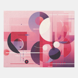 Modern Abstract Geometric Pink Purple Rug