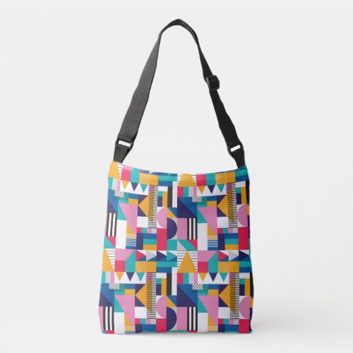 Modern Abstract Geometric Seamless Pattern Crossbody Bag