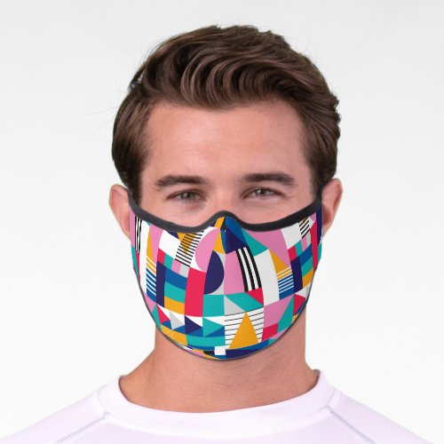 Modern Abstract Geometric Seamless Pattern Premium Face Mask