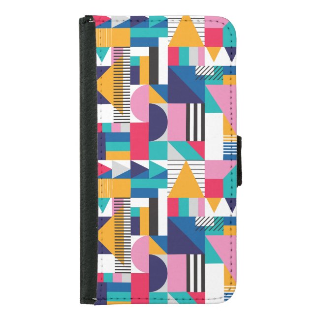 Modern Abstract Geometric Seamless Pattern Samsung Galaxy Wallet Case (Front)
