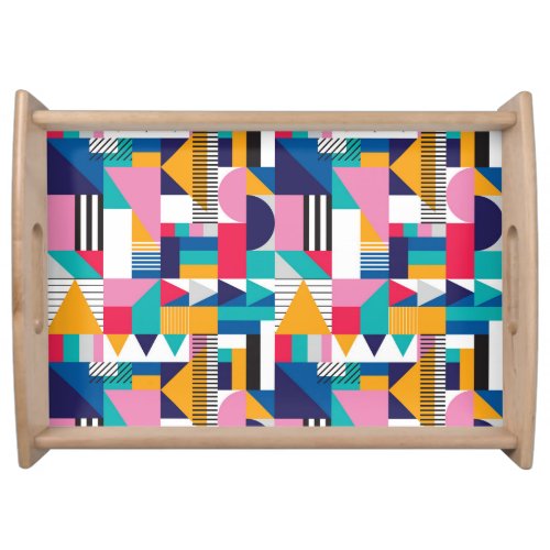 Modern Abstract Geometric Seamless Pattern Serving Tray