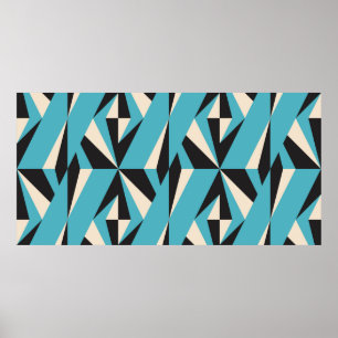 Modern abstract geometric seamless pattern with tr poster