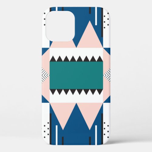 Modern Abstract Geometric Seamless Style iPhone 12 Case