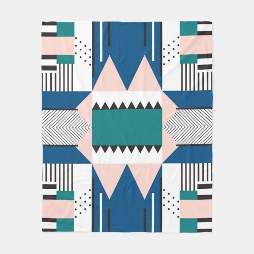 Modern Abstract Geometric Seamless Style Fleece Blanket