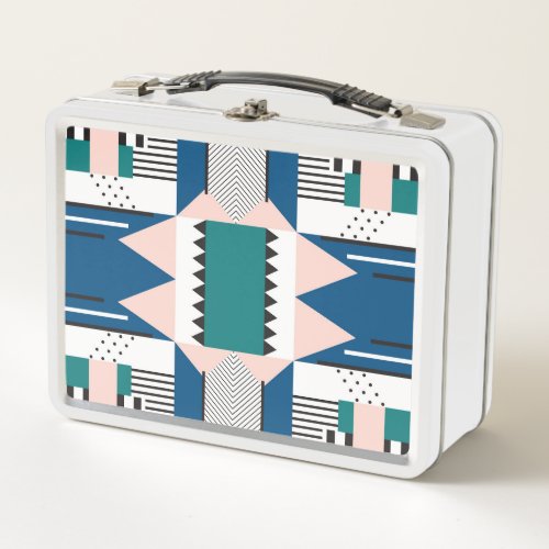 Modern Abstract Geometric Seamless Style Metal Lunch Box