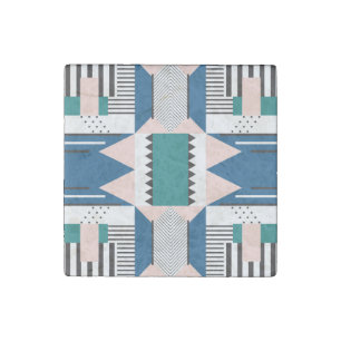 Modern Abstract: Geometric Seamless Style Stone Magnet