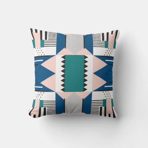 Modern Abstract Geometric Seamless Style Throw Pillow