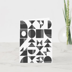 Modern Abstract Geometric Shapes Black and White Note Card