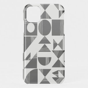 Modern Abstract Geometric Shapes Black and White iPhone 11 Case