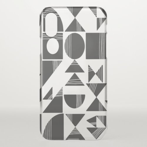 Modern Abstract Geometric Shapes  Black and White iPhone XS Case